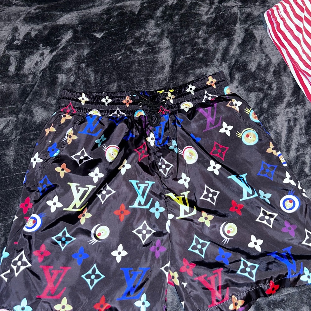 Louis Vuitton Black Multicolor Monogram Shorts